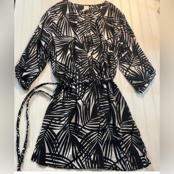 Merona Women's Black White Lightweight Dress Or Swimsuit Coverup Size Large - Picture 1 of 10